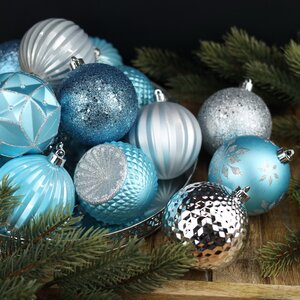 Набор пластиковых шаров Shine Collection: Frozen Lake 8 см, 42 шт Winter Deco фото 4