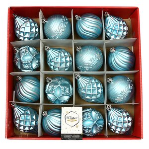 Набор пластиковых шаров Winter Candy: Light Blue 8 см, 16 шт Winter Deco фото 2