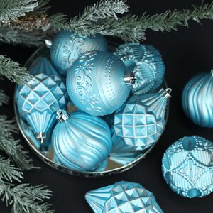 Набор пластиковых шаров Winter Candy: Light Blue 8 см, 16 шт Winter Deco фото 6