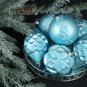 Набор пластиковых шаров Winter Candy: Light Blue 8 см, 16 шт Winter Deco фото 3