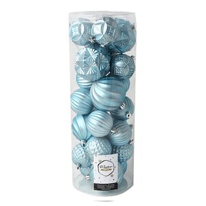 Набор пластиковых шаров Divine 6-8 см, 24 шт, голубой Winter Deco фото 3