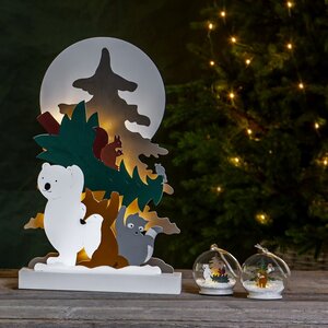 Светящийся шар с композицией Forest Friends: Лиса Джоан 9 см, на батарейках, стекло Star Trading фото 6
