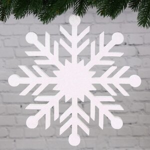 Украшение на потолок Снежинка 50 см белая, пеноплекс МанузинЪ фото 1
