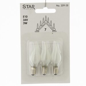 Лампа запасная для электрических подсвечников Е10 белая матовая, 3 шт Star Trading фото 1