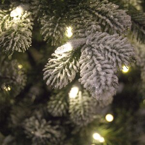 Искусственная елка с гирляндой Шеффилд заснеженная 198 см, 450 теплых белых ламп, ЛИТАЯ + ПВХ National Tree Company фото 6