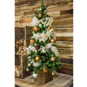 Искусственная елка с гирляндой Норфолк 137 см в деревянном кашпо, 200 теплых белых ламп, ЛИТАЯ + ПВХ A Perfect Christmas фото 9