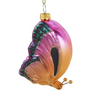 Стеклянная елочная игрушка Бабочка - Dolni Berouni 12 см, подвеска Winter Deco фото 2
