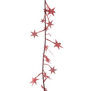 Мишура Искристые Звездочки 2.7 м*7 см красная Kaemingk фото 1
