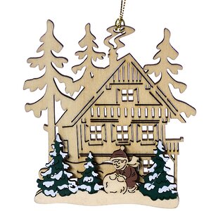 Деревянная елочная игрушка Уютный Домик - Лепим Снеговика 10*9 см Sigro фото 1
