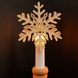 Украшение для рождественской горки Снежинки 8 см 6 шт, дерево Sigro фото 1