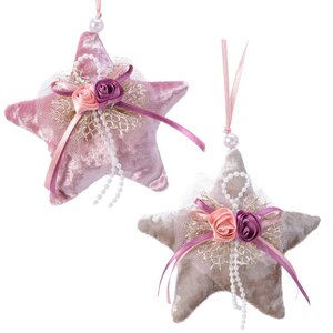 Елочное украшение Звезда Mon Amour 12 см розовая, подвеска Kaemingk фото 6