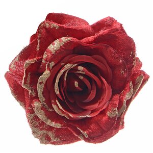 Роза Нежность Бархата 25 см красная, клипса Kaemingk фото 1