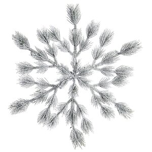 Хвойная Снежинка Аврора 36 см заснеженная с блестками, ЛИТАЯ 100% Kaemingk фото 2