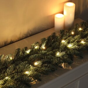 Хвойная гирлянда с лампочками Рождественская 270*33 см, 70 теплых белых LED ламп, ЛИТАЯ 100% Christmas Deluxe фото 4
