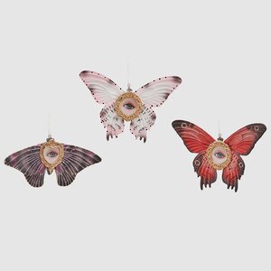 Набор елочных игрушек Бабочки Марселин - Пестрый Карнавал 9 см, 3 шт, подвеска EDG фото 1