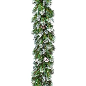 Хвойная гирлянда Императрица заснеженная с шишками 270*30 см, ПВХ Triumph Tree фото 1