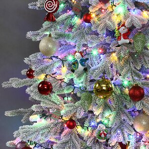 Искусственная елка с гирляндой и игрушками Финская: Сладости и Радости заснеженная 210 см, 700 разноцветных LED, контроллер, ЛИТАЯ 100% Winter Deco фото 3