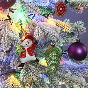 Искусственная елка с гирляндой и игрушками Финская: Сладости и Радости заснеженная 210 см, 700 разноцветных LED, контроллер, ЛИТАЯ 100% Winter Deco фото 4