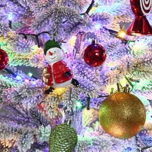 Искусственная елка с гирляндой и игрушками Финская: Сладости и Радости заснеженная 210 см, 700 разноцветных LED, контроллер, ЛИТАЯ 100% Winter Deco фото 6