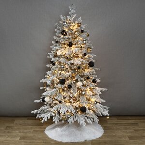 Искусственная елка с гирляндой и игрушками Финская: Christmas Jazz заснеженная 180 см, 540 теплых белых LED, контроллер, ЛИТАЯ 100% Winter Deco фото 1