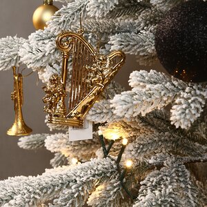 Искусственная елка с гирляндой и игрушками Финская: Christmas Jazz заснеженная 180 см, 540 теплых белых LED, контроллер, ЛИТАЯ 100% Winter Deco фото 3