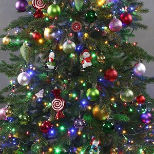 Искусственная елка с гирляндой и игрушками Финская: Полька Джой 180 см, 540 разноцветных LED, контроллер, ЛИТАЯ 100% Winter Deco фото 4