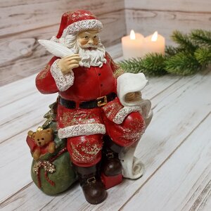 Новогодняя фигурка Санта Клаус со свитком подарков 17 см Breitner фото 1