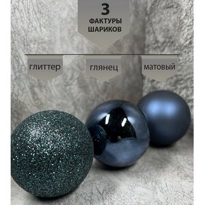 Набор стеклянных шаров Blanchett - Blue Profondo 5-7 см, 26 шт Christmas Deluxe фото 4
