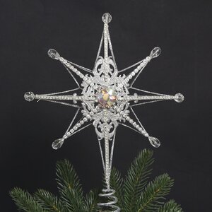 Верхушка на ёлку Звезда Лапландии 34 см, серебряная Goodwill фото 1