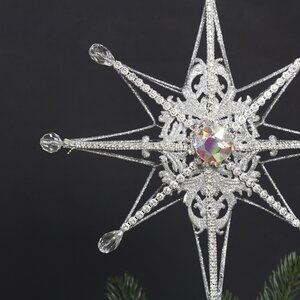 Верхушка на ёлку Звезда Лапландии 34 см, серебряная Goodwill фото 2