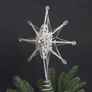 Верхушка на ёлку Звезда Лапландии 34 см, серебряная Goodwill фото 3