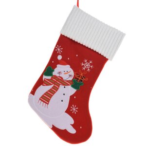 Новогодний носок для подарков Радостный Снеговик 46 см Koopman фото 1