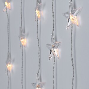 Светодиодный занавес Звезды Леоне 1*2 м, 50 теплых белых LED ламп, прозрачный ПВХ, IP20 Koopman фото 1