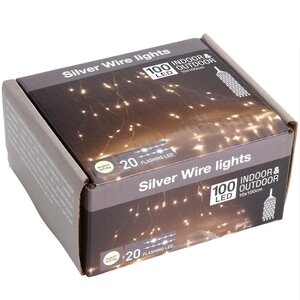 Гирлянда Лучи Росы 10*2 м, 200 теплых белых мини LED ламп с мерцанием, серебряная проволока, IP44 Koopman фото 5