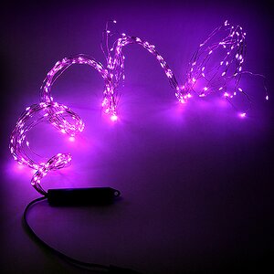 Гирлянда Лучи Росы 10*1 м, 125 розовых MINILED ламп, серебряная проволока BEAUTY LED фото 1
