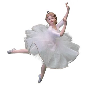 Елочное украшение Балерина в белом - руки в стороны 15 см, подвеска Kurts Adler фото 1