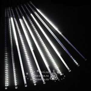 Светодиодная гирлянда Тающие Сосульки 10*0.5 м, 600 холодных белых LED ламп, черный ПВХ, 10 м, IP44 BEAUTY LED фото 1