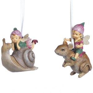 Елочная игрушка Фея Саманта на мышке - Сказочная наездница 8 см, подвеска Goodwill фото 2