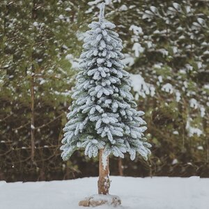 Искусственная елка Dakota заснеженная 150 см с натуральным стволом, ЛИТАЯ + ПВХ Decorland фото 2