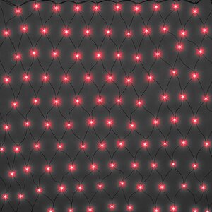 Гирлянда Сетка 1.4*1.6 м, 192 красные микролампы, зеленый ПВХ, контроллер, IP20 MOROZCO фото 1