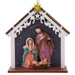 Елочная игрушка Вертеп - Рождение Иисуса Христа 10 см, подвеска Kurts Adler фото 1