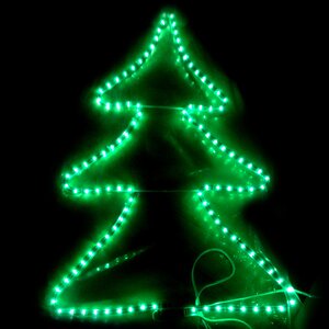 Панно светящееся для дома Елочка зеленая 80*55 см, 180 зеленых LED-ламп Snowmen фото 1