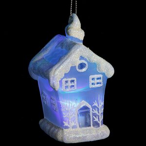 Светящаяся елочная игрушка Коттедж на батарейке 6*6*10 см, подвеска Snowhouse фото 3