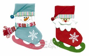 Носок для подарков Снеговик/Дед Мороз, 30*20см Снегурочка фото 1