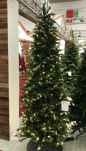 Искусственная стройная елка с гирляндой Каррингтон 228 см, 400 теплых белых LED ламп, ЛИТАЯ + ПВХ National Tree Company фото 2