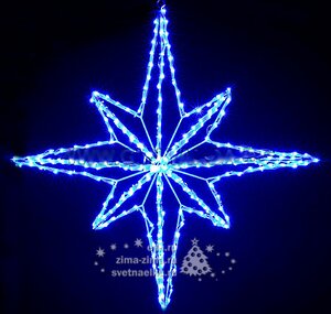 Звезда светодиодная каркасная, уличная, 60см, синяя, IP44 BEAUTY LED фото 2