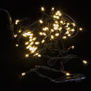Уличная гирлянда Legoled 75 теплых белых LED ламп 10 м, с холодным белым мерцанием, черный КАУЧУК, соединяемая, IP44 BEAUTY LED фото 1