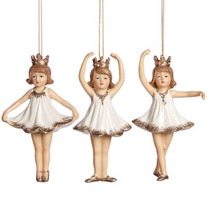 Елочная игрушка Юная балерина - принцесса 13 см с поднятыми руками, подвеска Goodwill фото 2