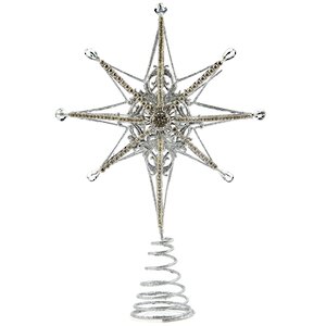 Верхушка на ёлку Звезда Лапландии 34 см, серебряная Goodwill фото 5