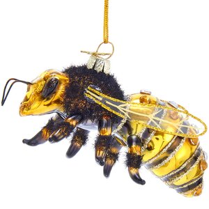 Стеклянная елочная игрушка Пчёлка Миэль - Корсиканская путешественница 10 см, подвеска Kurts Adler фото 1